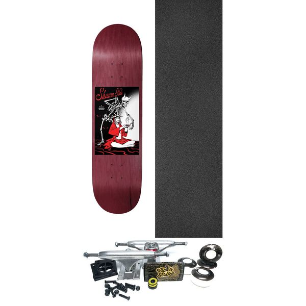 Birdhouse Skateboards Shawn Hale Life Gives Death Burgundy Skateboard Deck - 8.5" x 32" - Complete Skateboard Bundle